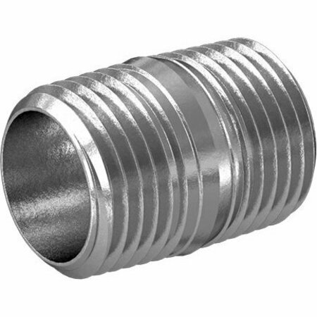 BSC PREFERRED High-Pressure Chrome-Plated Brass Pipe Fitting Fully Threaded Nipple 1/2 Pipe Size 2641K66